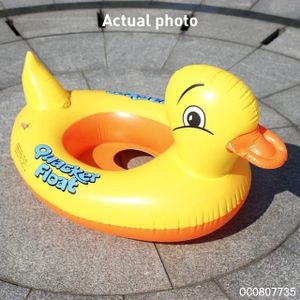 Inflatable Baby Swimming Float Duck Seat - Quacker Float Ring with Leg Holes -