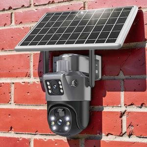 Outdoor Security Instant Alerts Motion Detection Support 12MP 4G PTZ Rotating Dual Lens Solar Camera
