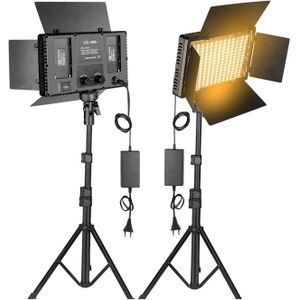 U600 LED light video light kit with 2.1m tripod, rechargeable and plug-powered camera video light, 3200K-5600K camera video light, rechargeable and plug-powered video conference live light