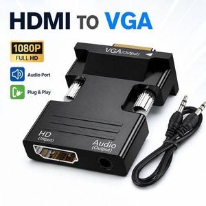 Classic HDMI to VGA Adapter with Audio Port, Uni-Directional 1080P Converter for PC & Projector