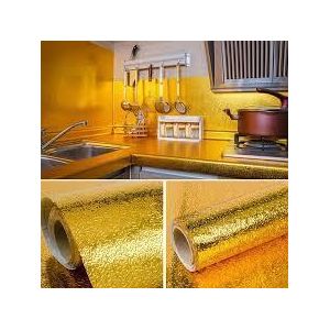 Heavy-Duty Metallic Aluminum Foil Roll 60cm x 500cm – Waterproof, Oilproof, Heat-Resistant Kitchen Counter & Cabinet Liner