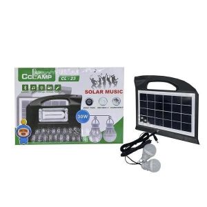 CcLamp CL-23 Solar Generator Portable Power Station Kit LED Lights Power Bank FM Radio Bluetooth MP3 USB Charging Emergency Camping Home Backup