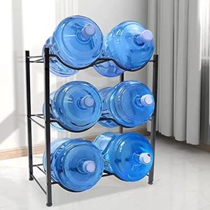 Premium 6-Bottle Water Jug Holder Rack - 3-Tier Heavy Duty Carbon Steel Storage Organizer - Detachable Rust-Proof Water Cooler Gallon Stand for Home, Office, and Warehouse