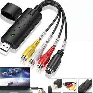 USB  Video Capture Card RCA to USB Converter, VHS to Digital Adapter, Audio Video Grabber for VHS Tape DVD D-VR TV Camcorder, Compatible with Windows PC & Macfor PC & Mac