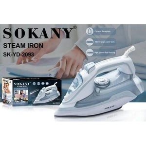 Sokany Steam Iron – 2200W, Ceramic Soleplate, 300ml Water Tank, Dry/Steam/Spray Functions