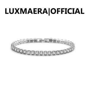 Luxmaera White Gold  Tennis Bracelet for Women, 4mm CZ Sparkle