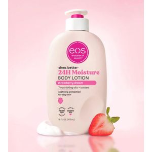 Eos Shea Better Body Lotion Strawberry Dream 24H Moisture Pink Strawberry Sparkling Citrus Soft Skin