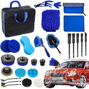  Car Detailing Cleaning Brushes Kit, 29 Pcs Car Interior Washing Tool Set, Automotive Detail Brushes for Car Exterior, Interior, Air Vents, Dashboard, Emblems, Engine, Wheel