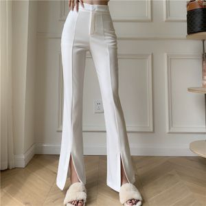 High Waisted White Flare Pants