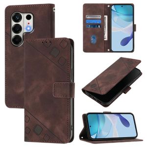 Caseme For Tecno Camon 50 4G Skin Feel Embossed Leather Phone Case(Brown)