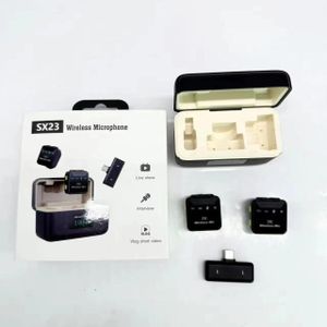 SX23 Wireless Microphone Portable Dual Mic System for Smartphone Recording