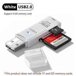 2 in 1 USB Card Reader - 128GB Capacity - Black/White