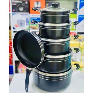 14-Piece Non-Stick Household Cookware Set With Glass Lids & Frying Pan