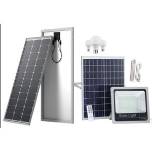 Sunlight Solar 350 Watts solar panel Monocrystalline All Weather solar panel +Free 50Watts solar floodlight +Bulb