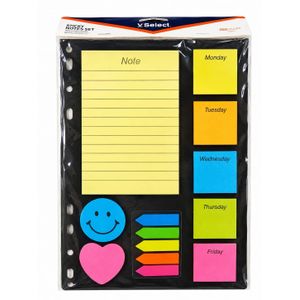 Worison File Smiley Sticky Notes 200 Ruled and Plain Notes and 125 Page Markers 25 x 19 cm