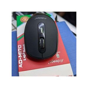  Wireless Mouse - Bluetooth & Dongle, Rechargeable, Black
