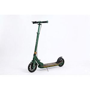 Teen Foldable Scooter with Steel Deck, 200mm PU Wheels, ABEC-5 Bearings, Rear Foot Brake, Adjustable Handlebar 91–101cm, Max Load 100kg – Green