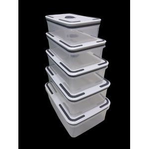 5 in 1 fridge containers, 5-Piece Airtight Food Storage Containers Set - Stackable Fridge & Pantry Organizers, Stackable Food Containers for Fridge,Plastic Food Keepers.