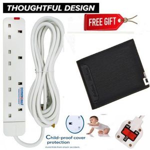 Inextention Power King COMMERCIAL & HOME BEST 4-WAY POWER EXTENSION WITH LONG CABLE + FREE LEATHER WALLET