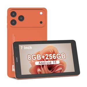 C Idea 7inch Portable Tablet with Upgraded Android 16OS,Sim 8+256GB with Stylus Earphones