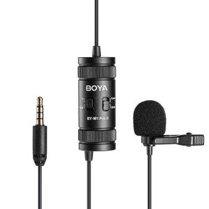 Boya BY-M1 Clip-On Lapel Microphone with Long 6M Cable and Windscreen for Professional Audio