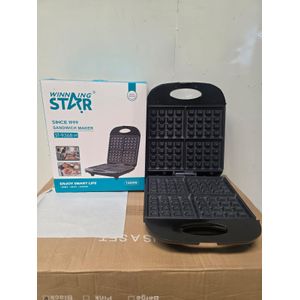 WINNING STAR 4 Slice Waffle Maker – 1400W, Non Stick Plates