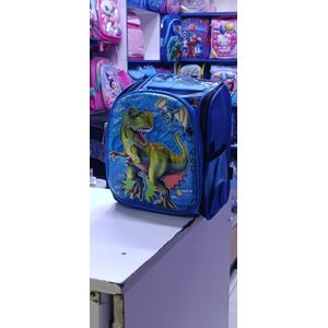 Playgroup Backpack – Dinosaur & Dragon Cartoon Character Print, Blue