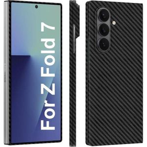 tribal for Z fold 7 Case, Compatible with MagSafe, Slim & Light Galaxy Z Fold 7 Case with Caseless Touch Feeling, 600D Aramid Fiber Made, Back Cover Only, Black/Grey