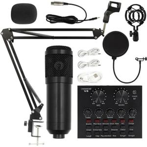 BM800 Condenser Microphone Kit with V8 Sound Card – Complete Podcast, Singing, Voice Over, Live Streaming Bundle
