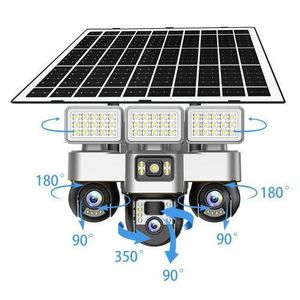 General Cable Wireless 4G Solar Security Camera Outdoor triple lens Waterproof IP66 CCTV Camera