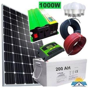 Sunlight Solar ALL WEATHERED -300 WATTS SOLAR FULLKIT.300WATTS SOLAR PANEL,200AH BATTERY,30A CONTROLLE,4 BULBS,10M Cable