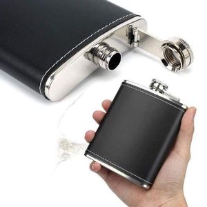 200 ML Stitched Leather Hip Flask Alcoholic Beverage Holder