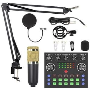 Live Sound Card Podcast Equipment Live Broadcast DJ Device  V8s Sound Card + BM800 Mic Set For Music/Recording Live Streaming For DJ Disco Device