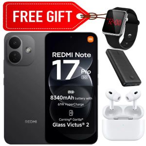 XIAOMI Redmi Note 17 Pro 5G, 6.83 inches 8GB RAM + 256GB ROM, 50MP Main (OIS, PDAF) + 8MP Ultra-wide, Dual Sim, 8340mAh, 67W - Black (1 Year Warranty))+ Free LED Watch, Power bank & Earpods