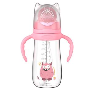 Newborn Wide Caliber PPSU Feeding Bottle Drop Proof Silicone Nipple Feeding Bottle with Straw Cup Handle
