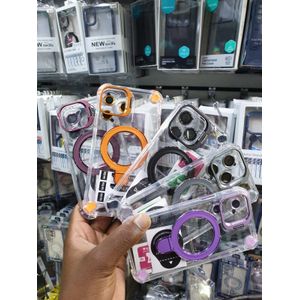 Apple iPhone 16 Clear Magnetic Kickstand Case – Transparent Shockproof Cover with Rotating Ring Stand, MagSafe Wireless Charging Compatible, Raised Camera Guard & Four-Corner Protection (Grey)