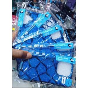 Classic Fashion Glitter Axe Series Case – Soft Silicone, Shockproof & Stylish Protection for Tecno Camon 15 – Blue Edition