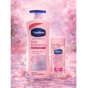 Vaseline Daily Brightening Even Tone Lotion 600ML + Intensive Care Vitamin B3 Body Oil 200ML