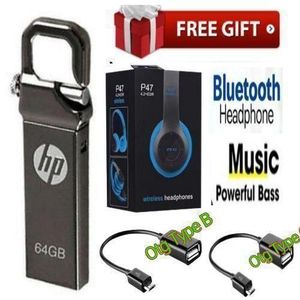 HP 64GB Flash Disk/64 GB FlashDisk+ KS Free Blue P47 Headphone & Otg Type B & C