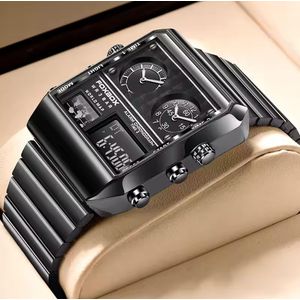 FOXBOX World Map Watch – Alarm, Light Button & Night Display