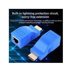 HDMI Extender Adapter, HDMI to RJ45 Ethernet Network Converter Over by Cat5-e/6 Cable Splitter 1080p up to 30m