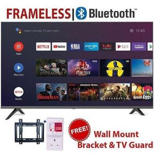 Vitron  HTC3200S,32"Inch Bluetooth Enabled Frameless Smart Android TV Inbuilt Decoder NetflixYoutube Appstore (1 YEAR WARRANTY)+FREE TVGuard+Bracket