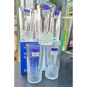Set Of 6 Long Diamond Glasses