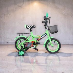 Top Quality Basket Fun & Safe Colorful Design Green Size 12 Inch 2-4 years Old 85–100 cm Children Kids Bike Bicycle with Stabilizer & Front Basket