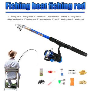 Fishing Rod and Reel Combo Full Kit 1.8m Telescopic Fishing Rod Pole and  Reel Set with Lures Swivels Bell Float Hair Rigs Fishing Accessories 