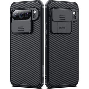 Nilkin Pixel 9 Pro Case with Slide Camera Cover, Camera Lens Protector Privacy, Thin Slim Fit, Shockproof Protective, 0.9mm Raised Lens Bezel, TPU+PC Dual Protection - Black