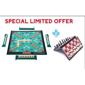 Scrabble 100Letter Tiles Fun Board Game + Chess Board Game