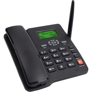 Wireless Quad Band GSM Desk Phone,Desktop Style Phone with SIM Card Slot,LCD Display Date/time/Signal Strength/Battery Capacity,for Home Office Hotel Landline Phones