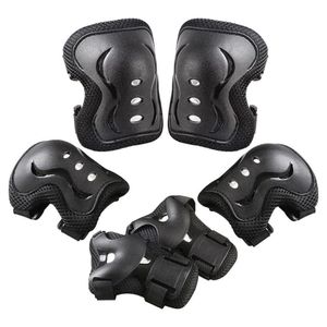 Full Protection Black Skating Cycling Guards with Knee, Hand and Elbow Pads