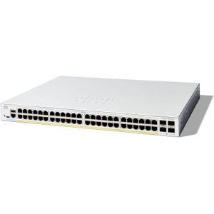 Apple  Catalyst C1300-48P-4G 48-Port Gigabit PoE+ Managed Switch – 370W Power Budget  4 Gigabit SFP Uplinks  Smart Business Network Switch